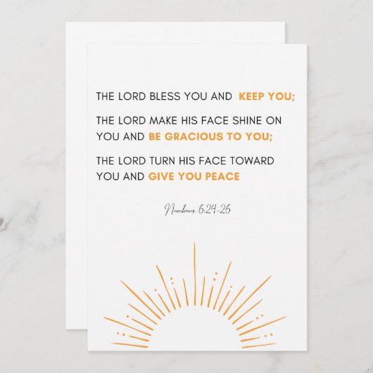 Bibelziffern 6:24 - Der Herr segne Sie Einladung (Vorne/Hinten)