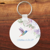 Bibelzitat Blumen Kolibri Vogel Schlüsselanhänger (Rückseite)