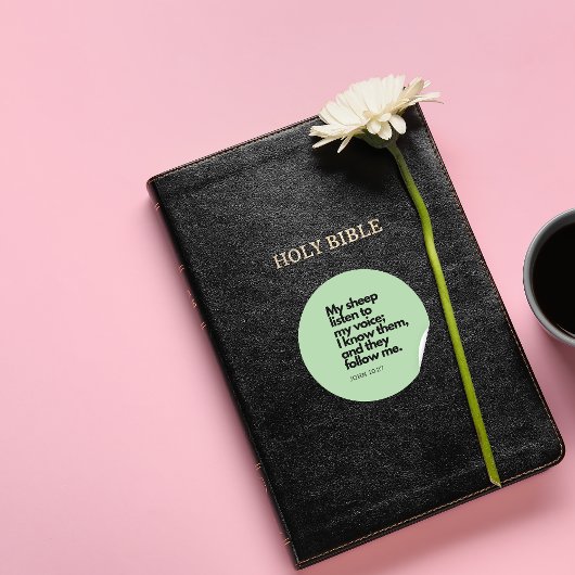 Bibelzitate: Meine Schafe hören meine Stimme Runder Aufkleber