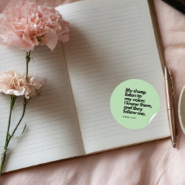 Bibelzitate: Meine Schafe hören meine Stimme Runder Aufkleber