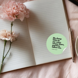 Bibelzitate: Meine Schafe hören meine Stimme Runder Aufkleber