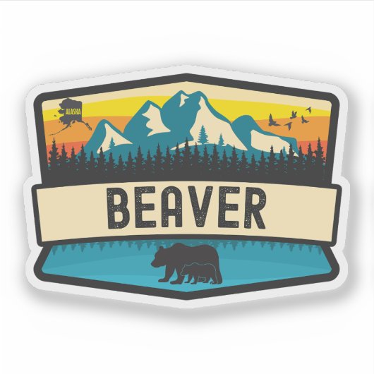 Biber, Alaska Aufkleber (Vorderseite)