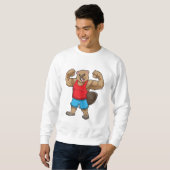 Biber als Bodybuilder mit großen Oberarmen Sweatshirt (Vorne ganz)
