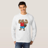 Biber als Bodybuilder mit großen Oberarmen T-Shirt (Vorne ganz)