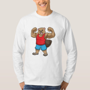 Biber als Bodybuilder mit großen Oberarmen T-Shirt