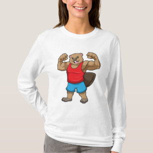 Biber als Bodybuilder mit großen Oberarmen T-Shirt