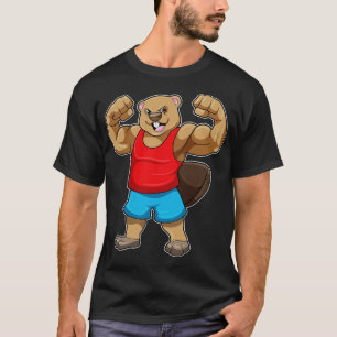 Biber als Bodybuilder mit großen Oberarmen T-Shirt