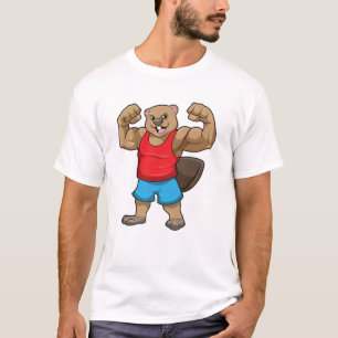 Biber als Bodybuilder mit großen Oberarmen T-Shirt