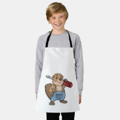 Biber als Handwerker mit Wrench Schürze (Getragen)