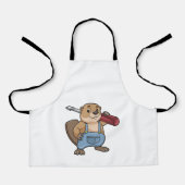 Biber als Handwerker mit Wrench Schürze (Vorderseite)
