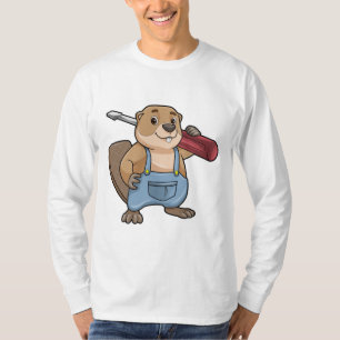 Biber als Handwerker mit Wrench T-Shirt