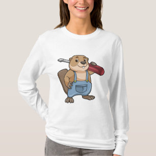 Biber als Handwerker mit Wrench T-Shirt