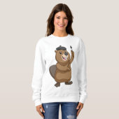 Biber als Maler mit Pinsel Sweatshirt (Vorne ganz)