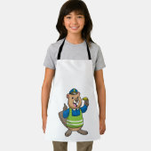 Biber als Polizeibeamter mit Pfeifen Schürze (Insitu)