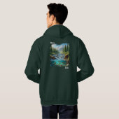 Biber am Bergbach mit Forellen Hoodie (Schwarz voll)