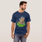 Biber Angler Fisch Angeln T-Shirt (Vorne ganz)