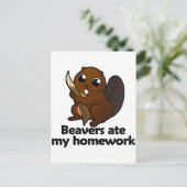 Biber aßen meine Hausaufgaben Postkarte (Stehend Vorderseite)