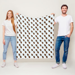Biber auf blauen Streifen Fleecedecke