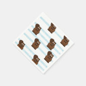 Biber auf blauen Streifen Serviette (Ecke)