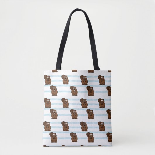 Biber auf blauen Streifen Tasche (Vorderseite)