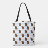 Biber auf blauen Streifen Tasche (Rückseite)