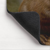 Biber auf einem Baumstamm bei Vollmond Mousepad (Ecke)
