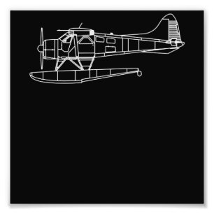 Biber auf Flohsee Flugzeug Piot Funny Geschenk Fotodruck
