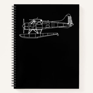 Biber auf Flohsee Flugzeug Piot Funny Geschenk Notizblock
