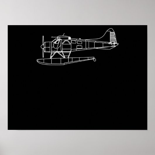 Biber auf Flohsee Flugzeug Piot Funny Geschenk Poster (Vorne)