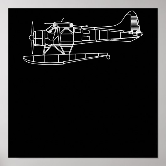 Biber auf Flohsee Flugzeug Piot Funny Geschenk Poster (Vorne)
