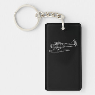 Biber auf Flohsee Flugzeug Piot Funny Geschenk Schlüsselanhänger