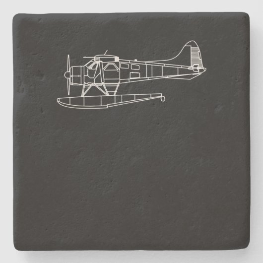 Biber auf Flohsee Flugzeug Piot Funny Geschenk Steinuntersetzer (Vorderseite)