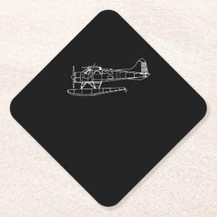 Biber auf Flohsee Flugzeug Piot Funny Geschenk Untersetzer