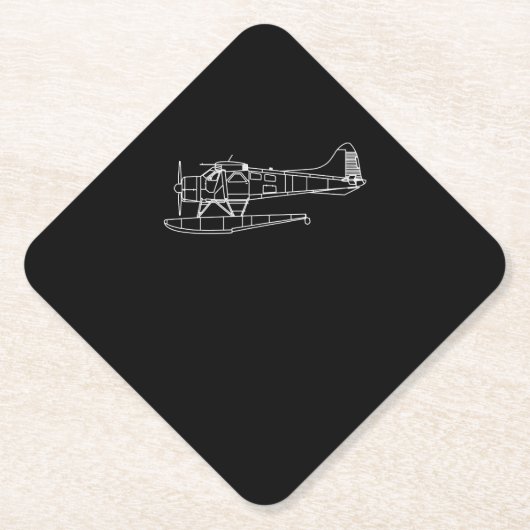 Biber auf Flohsee Flugzeug Piot Funny Geschenk Untersetzer (Vorderseite)
