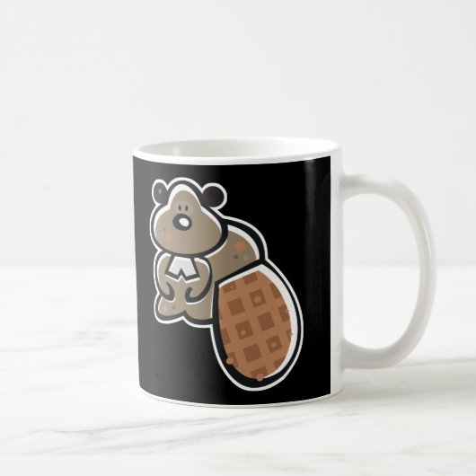 Biber aus niedlichem Cartoon Kaffeetasse (Rechts)