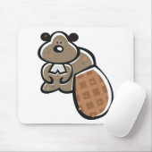 Biber aus niedlichem Cartoon Mousepad (Mit Mouse)