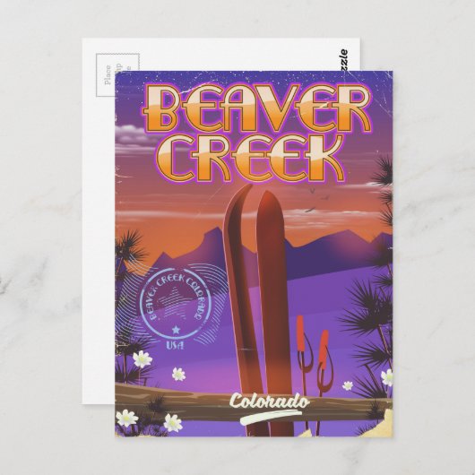 Biber-Bach Colorado-Skiposter Postkarte (Vorne/Hinten)