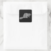 BIBER BAR CODE Tier Barcode Muster Design Quadratischer Aufkleber (Tasche)