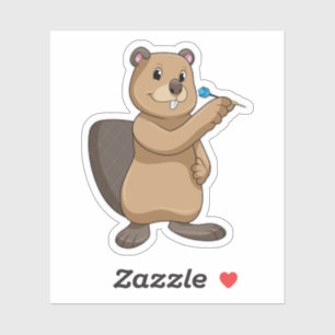 Biber bei Darts mit Dart Aufkleber