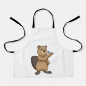 Biber bei Darts mit Dart Schürze (Vorderseite)