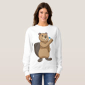 Biber bei Darts mit Dart Sweatshirt (Vorne ganz)