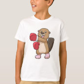 Biber beim Boxen mit Boxhandschuhen T-Shirt (Vorderseite)