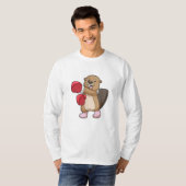 Biber beim Boxen mit Boxhandschuhen T-Shirt (Vorne ganz)