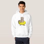 Biber beim Schwimmen mit Swimming-Ring Hoodie (Vorne ganz)