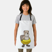 Biber beim Schwimmen mit Swimming-Ring Schürze (Insitu)