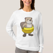Biber beim Schwimmen mit Swimming-Ring T-Shirt (Vorderseite)