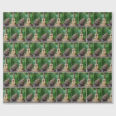 Biber bewundert seine Gitarre auf einem Baum Geschenkpapier (Flach)