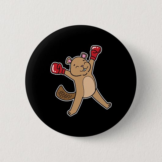 Biber Boxing Button (Vorderseite)