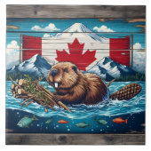 Biber Builds Lodge, Flag Behind Fliese (Vorderseite)