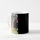 Biber Bunny Egg Jagd Biber glückliche Osterfeier Kaffeetasse (Vorderseite Links)
